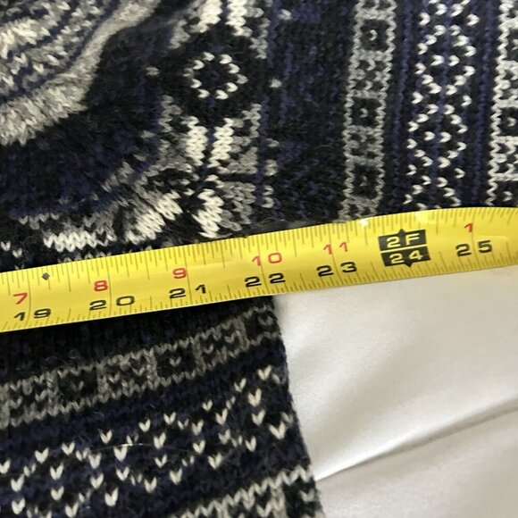 Vintage Jones Jeans Mens Large L Sweater 100% Wool Knit Snowflake Blue White - Picture 4 of 7